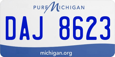 MI license plate DAJ8623