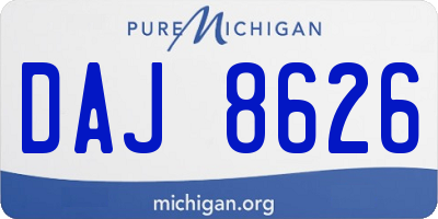 MI license plate DAJ8626