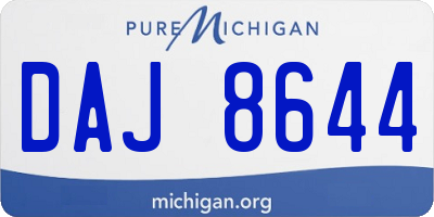 MI license plate DAJ8644