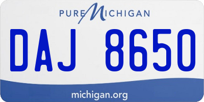 MI license plate DAJ8650