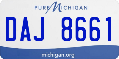 MI license plate DAJ8661