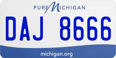 MI license plate DAJ8666