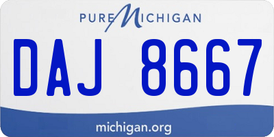 MI license plate DAJ8667