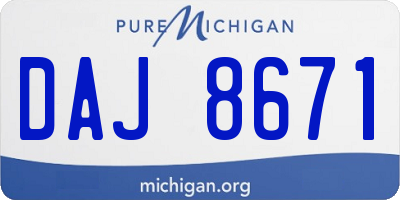MI license plate DAJ8671