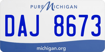 MI license plate DAJ8673