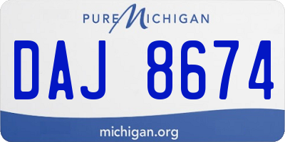 MI license plate DAJ8674