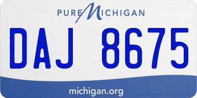 MI license plate DAJ8675