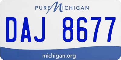MI license plate DAJ8677