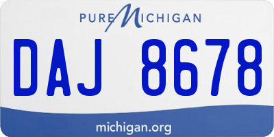 MI license plate DAJ8678