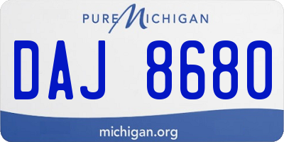 MI license plate DAJ8680