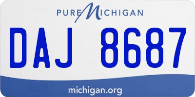 MI license plate DAJ8687