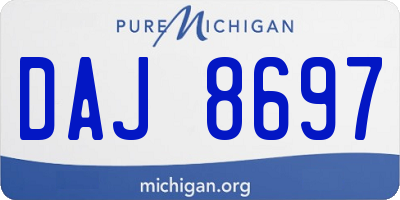 MI license plate DAJ8697