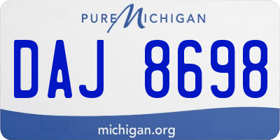 MI license plate DAJ8698