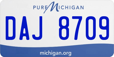 MI license plate DAJ8709