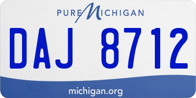 MI license plate DAJ8712