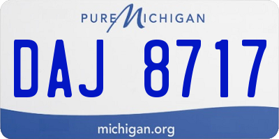 MI license plate DAJ8717
