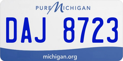 MI license plate DAJ8723