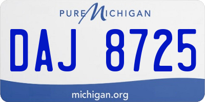 MI license plate DAJ8725