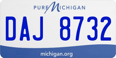 MI license plate DAJ8732