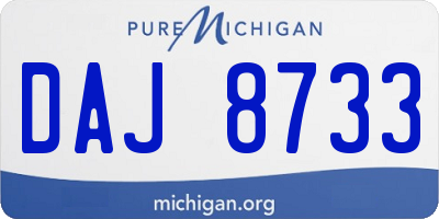 MI license plate DAJ8733