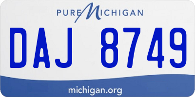 MI license plate DAJ8749