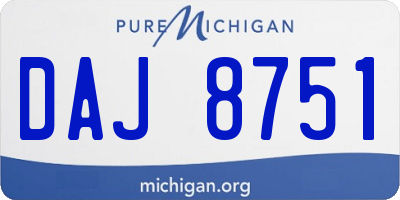 MI license plate DAJ8751