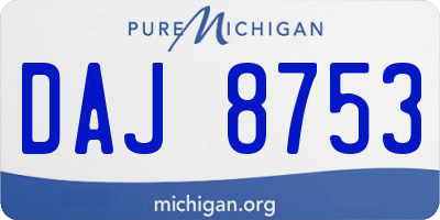 MI license plate DAJ8753