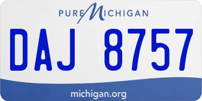 MI license plate DAJ8757