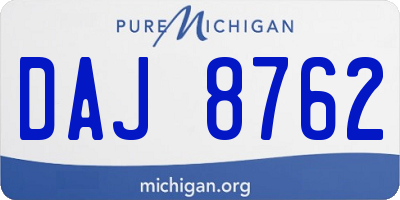 MI license plate DAJ8762
