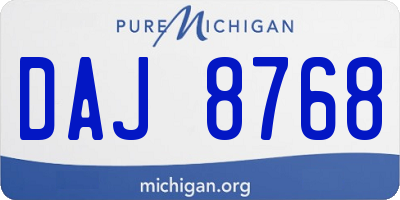 MI license plate DAJ8768