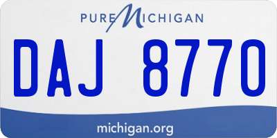 MI license plate DAJ8770