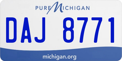 MI license plate DAJ8771