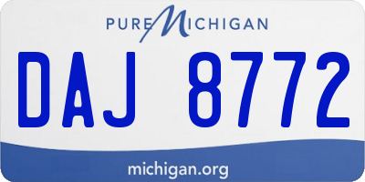 MI license plate DAJ8772