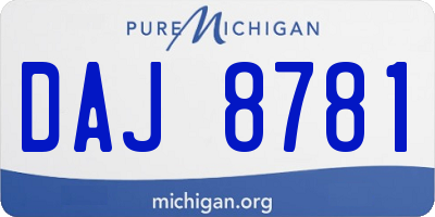 MI license plate DAJ8781