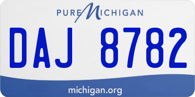 MI license plate DAJ8782