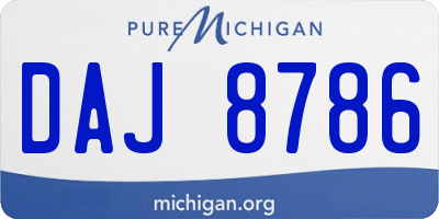 MI license plate DAJ8786