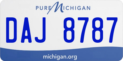 MI license plate DAJ8787