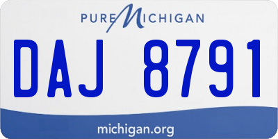 MI license plate DAJ8791