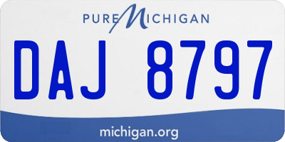 MI license plate DAJ8797