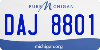 MI license plate DAJ8801