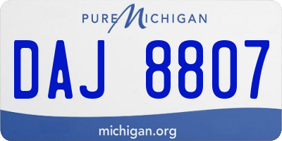 MI license plate DAJ8807