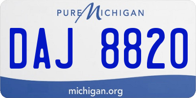 MI license plate DAJ8820