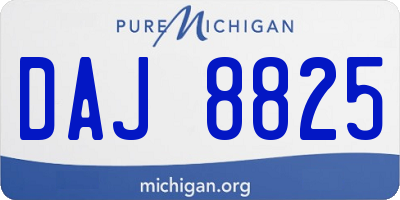MI license plate DAJ8825