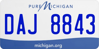 MI license plate DAJ8843