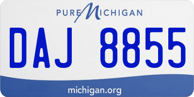 MI license plate DAJ8855