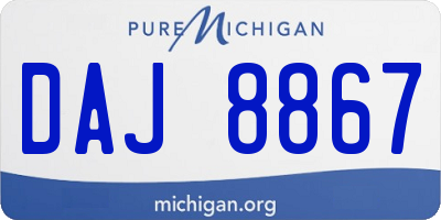 MI license plate DAJ8867