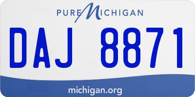 MI license plate DAJ8871