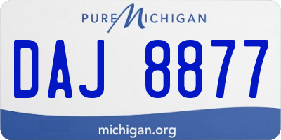 MI license plate DAJ8877