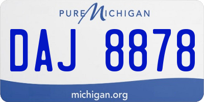 MI license plate DAJ8878