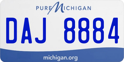 MI license plate DAJ8884